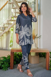 Black Floral Print Muslin Co-Ord Set – Lightweight & Elegant Everyday Wear