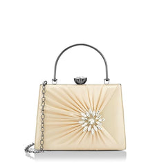 Women’s Ivy Framed Clutch – Elegant Ladies Purse Handbag with Metal Top Handle & Off-Center Buckle