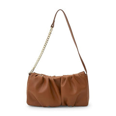 Soft Gathered Women’s Shoulder Handbag – Stylish Small Purse with Chain Strap & Zipper Closure