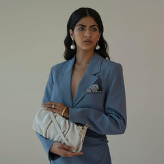 Soft Gathered Women’s Shoulder Handbag – Trendy Small Cloud Purse with Chain Strap & Zipper Closure