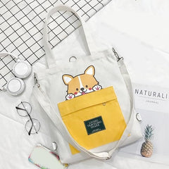 3-in-1 Canvas Tote Bag for Women & Girls | Convertible Shoulder Handbag & Backpack with Adjustable Strap | Multi-Functional Ladies Canvas Bag (White)