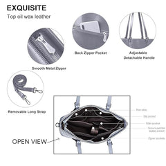 Women’s Faux Leather Western Handbag – Spacious Work Tote with Zipper Closure & Detachable Shoulder Strap