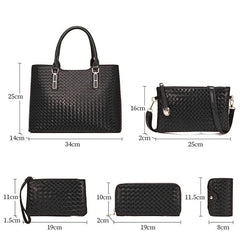 Women’s 5-Piece Handbag Set – Tote Bag, Shoulder Bag, Messenger Bag, Purse & Card Holder – Faux Leather