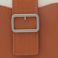 Women’s Tan Colorblocked Zip-Around Wallet | Long PU Wallet with 2 Compartments