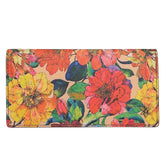 Women's Genuine Leather Two-Fold Clutch Wallet | Embossed Vintage Floral Design | Multi-Compartment Slim Purse