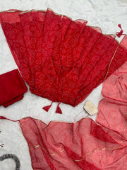 Digital Printed Organza Silk Anarkali Suit