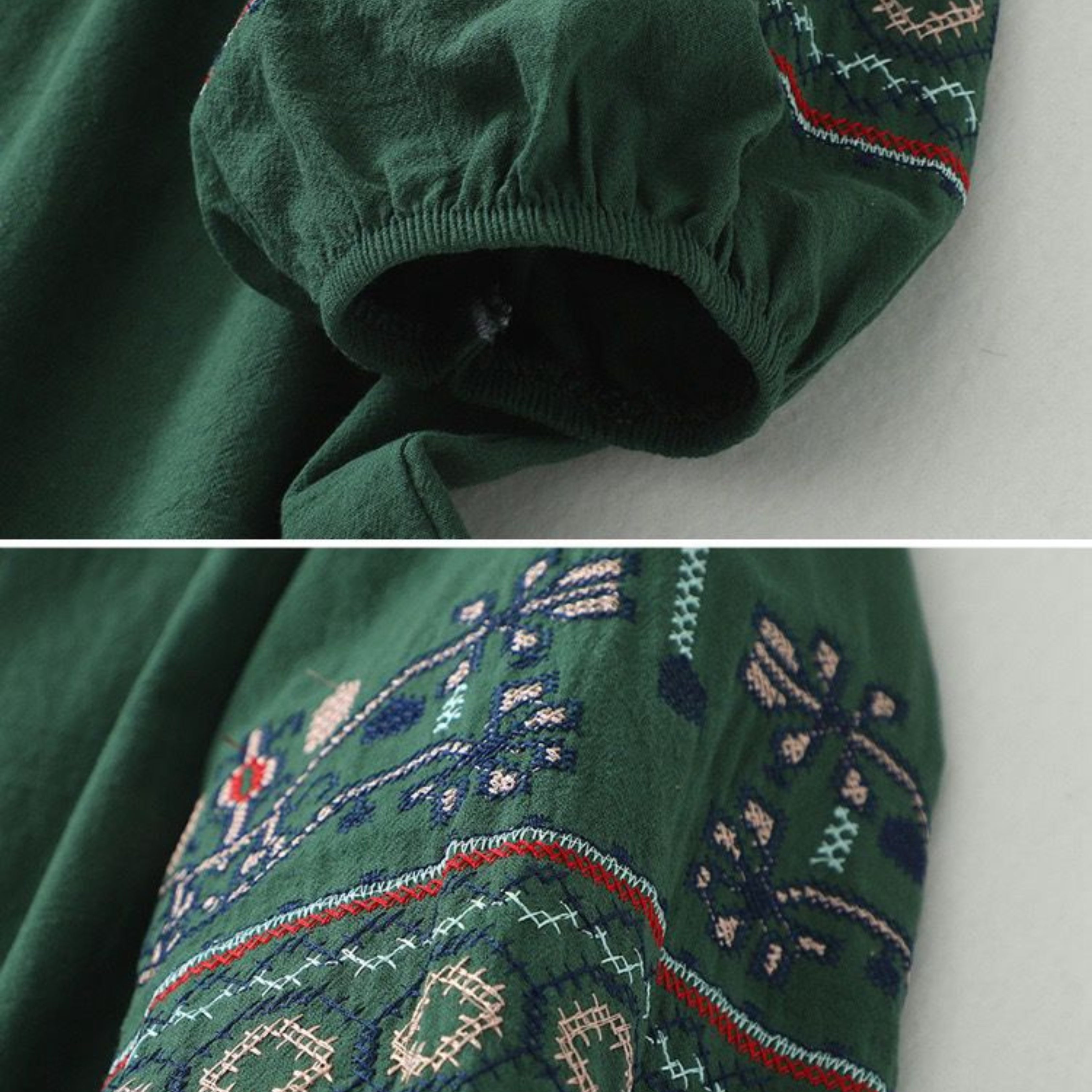 Pure Cotton Shirt With Embroidered Sleeves