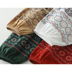 Pure Cotton Shirt With Embroidered Sleeves