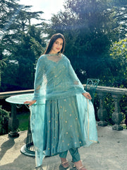 Elegant Chinon Silk Anarkali Suit with Embroidery Work