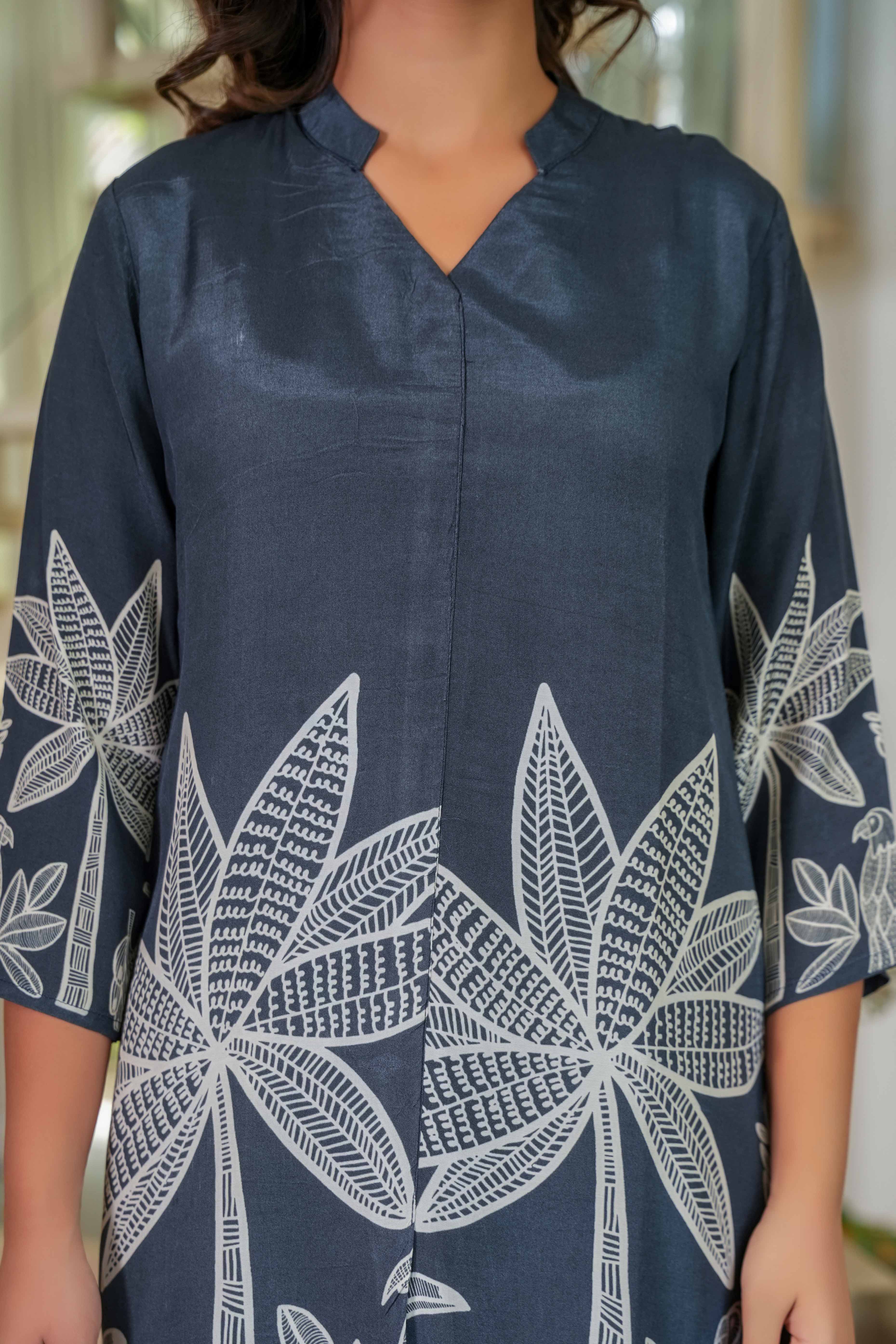 Black Floral Print Muslin Co-Ord Set – Lightweight & Elegant Everyday Wear