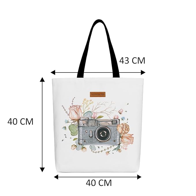 Tree Eco-Friendly Canvas Tote Bag | Sustainable rPET Reusable Shopping, Beach & Travel Tote | Wide, Durable Everyday Carry Bag