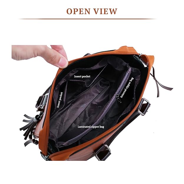 Women’s Handbag Set of 4 – PU Leather Tote, Crossbody Bag, Clutch & Card Holder