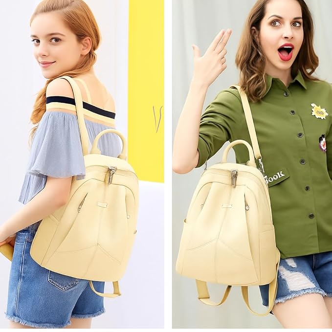 Women’s Anti-Theft Convertible Backpack Purse – Multi-Way Carry Leather-Texture Travel & College Bag with Hidden Pocket