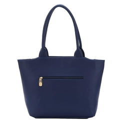 Women’s Multi-Use Shoulder & Handbag – Stylish Leather Look Office and School Bag (Black/Blue)