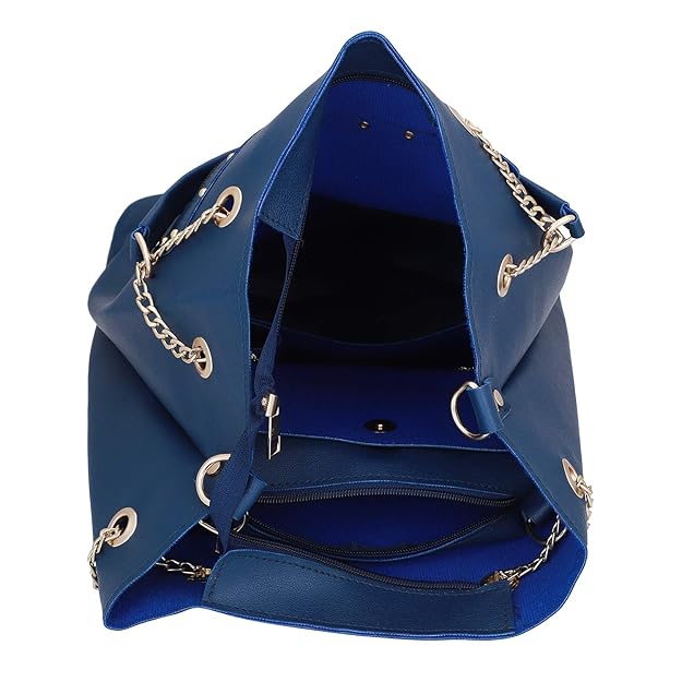 Women’s 3-Piece Handbag Set – Tote Bag, Sling Bag & Pouch with Top Handle and Shoulder Strap – PU Leather