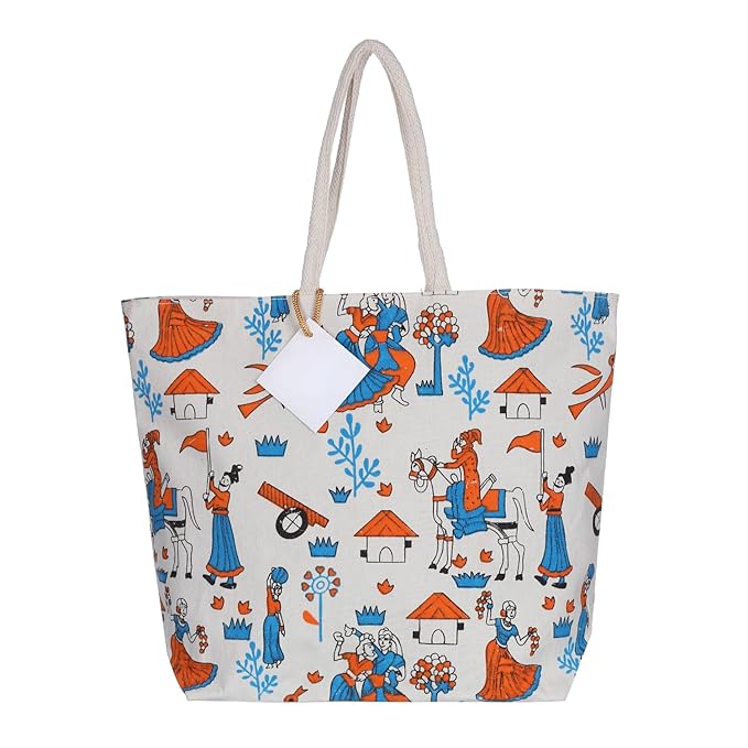 Durable Canvas Tote Bag for Women with Zip – Multipurpose College, Office, Travel & Shopping Bag