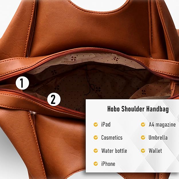 Women's Style Diva Satchel Tote Handbag | Vegan Leather Shoulder Bag | Multi-Pocket Ladies Purse for Daily Use & Gifting