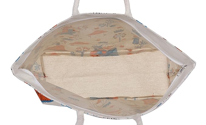 Durable Canvas Tote Bag for Women with Zip – Multipurpose College, Office, Travel & Shopping Bag