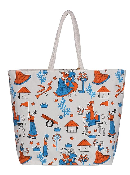 Durable Canvas Tote Bag for Women with Zip – Multipurpose College, Office, Travel & Shopping Bag