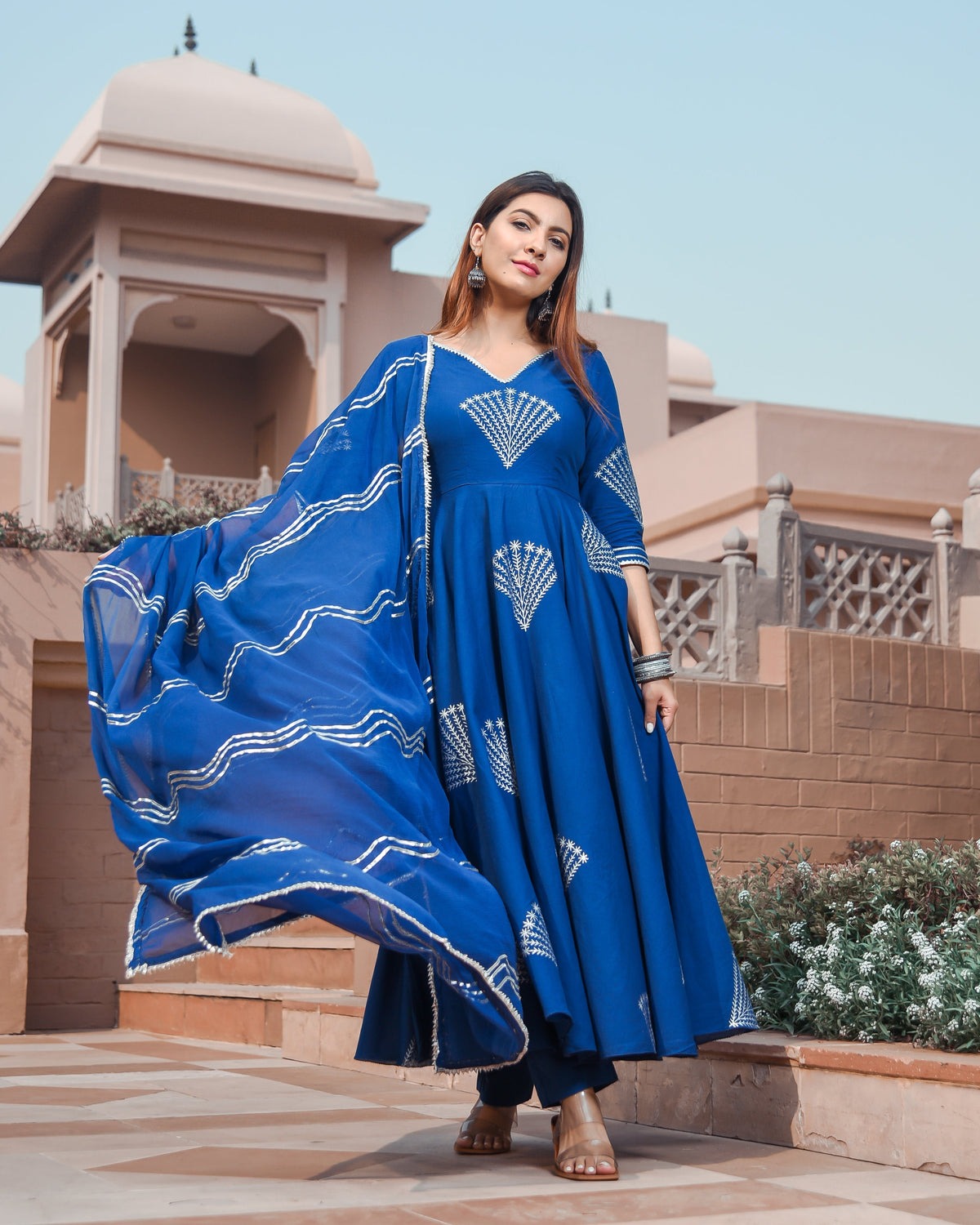 Classic Blue Handblock Suit Set