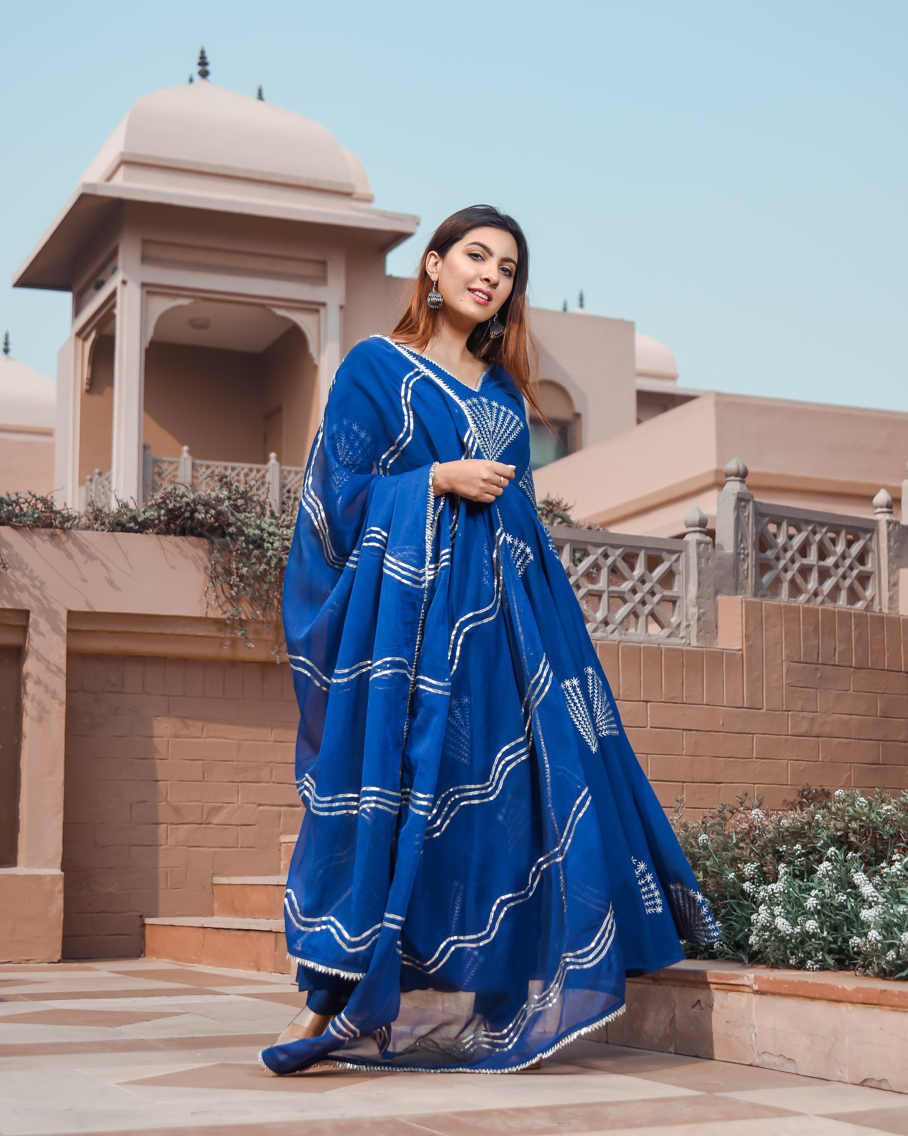 Classic Blue Handblock Suit Set