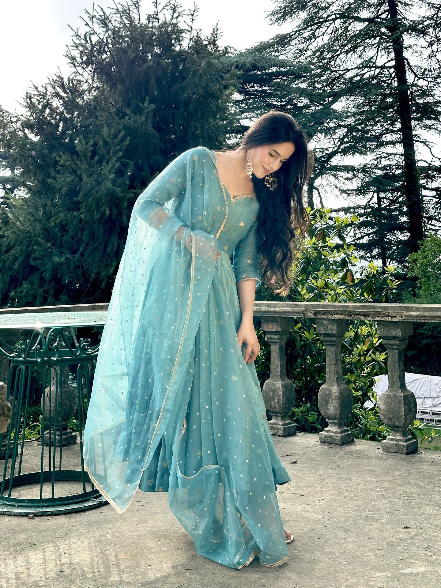 Elegant Chinon Silk Anarkali Suit with Embroidery Work